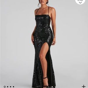 Black sequin formal gown
